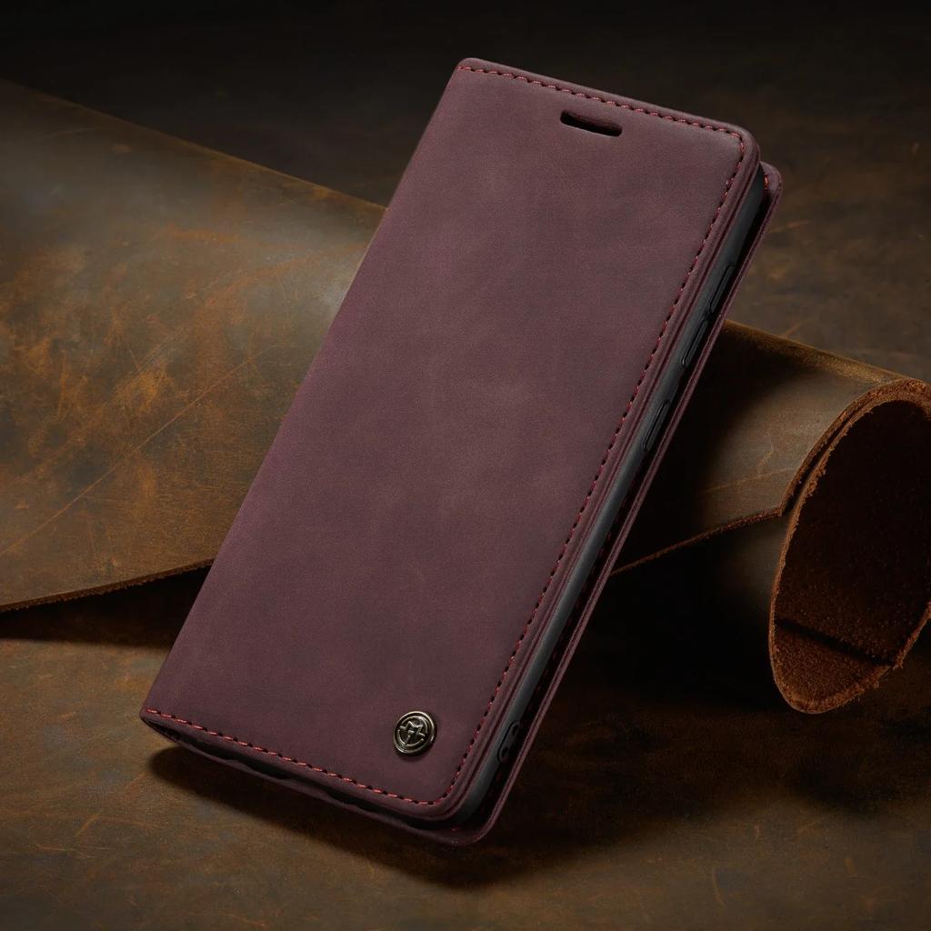 Custodia Magnetica in Pelle Business per Samsung Galaxy S25 Ultra S24 S23 S22 Plus A16 A26 A36 A56 A15 A34 A54 A55 A35 Copertina a Libro Flip