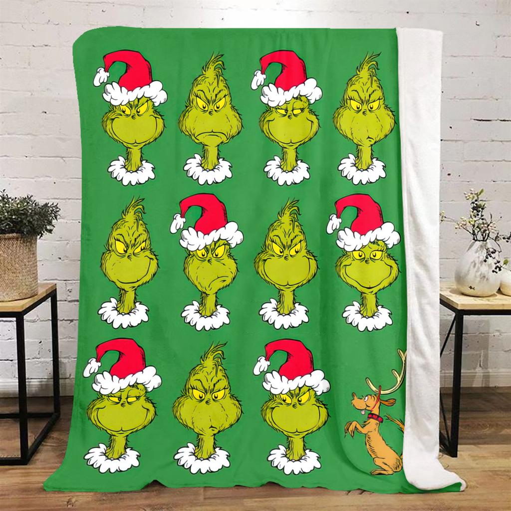 Christmas Gift Comedy Movie How the Grinch Stole Christmas blanket home warming, four season bed decoration sofa cover flannel throwing blanket K22
