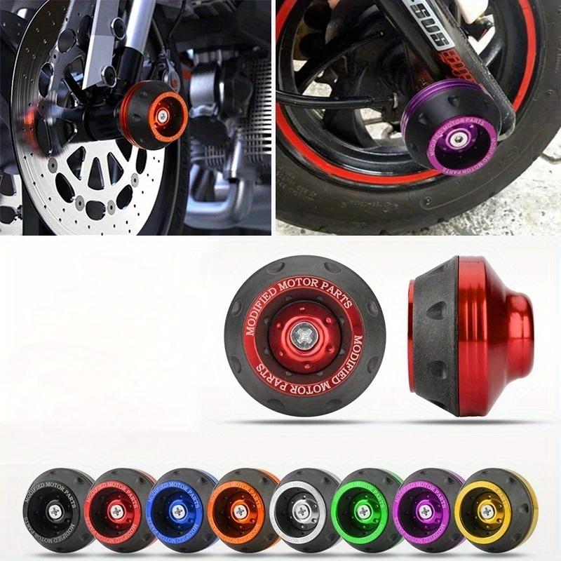 2 Stück Universelle Motorradradschutz-Kollisionspads, Motorrad-Kollisionsschützer, Legierung Motorrad Offroad-Rennen Sturz Vorderradgabel-Schieberkappen