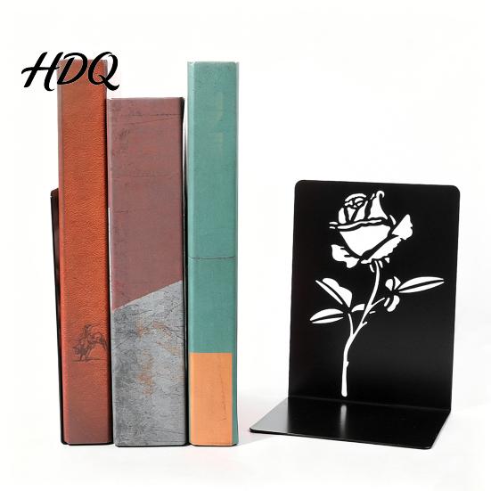 L-shaped Bookend 2PCS Metal Bookends L-Shaped Reinforced Support Book Holder with Non-Slip
