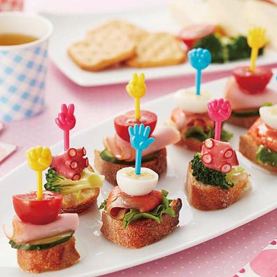9Pcs Mini Kids Animal Food Fruit Picks Forks Lunch Box Accessory Decor Tool