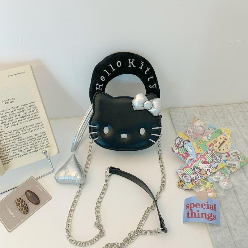 New Cute Girl Mini Shoulder Bag, Sweet Cool Girl Heart Purple Monster Chain Messenger Bag