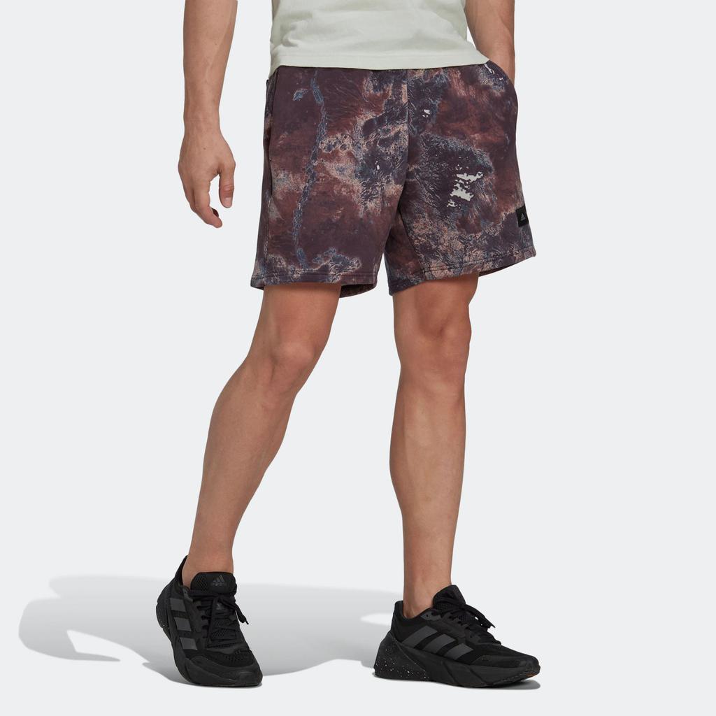 Adidas X Parley Loose Splatter Print Sports Shorts Men Bottoms Khaki HK4513
