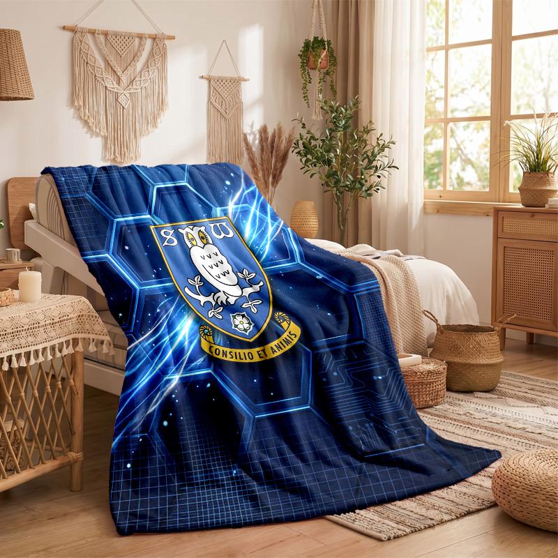 Sheffield Wednesday Football Print Flannel Blanket Soft Warm Sofa Bed Throw Blanket For Home Office Bedroom