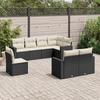 VidaXL Garden Lounge Set 8 Pcs with Cushions Black Braided Resin 3219226