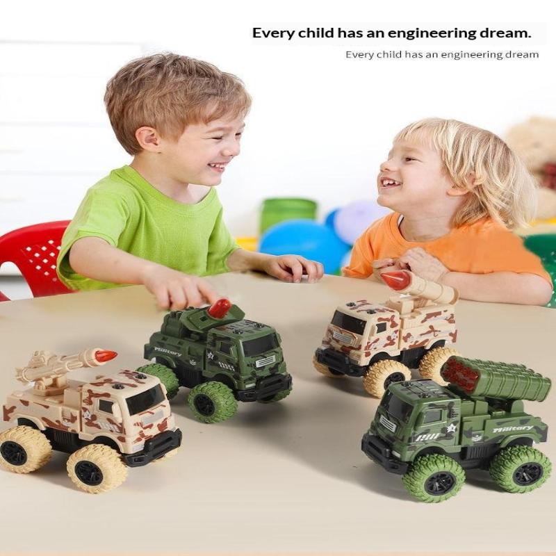 1Pcs Inertia Simulation Truck Toy Engineering Military Fire Sanitation Vehicle With Big Tire For Kids Play Birthday Gift