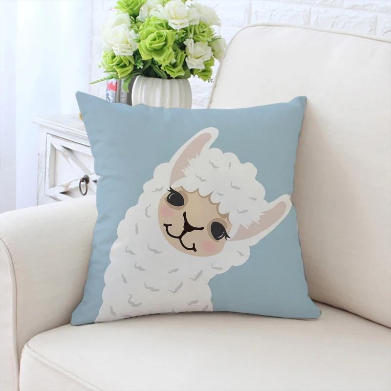 Cute Cartoon Alpaca Pillowcase Car Ornaments Office Living Room Sofa Home Pillowcase