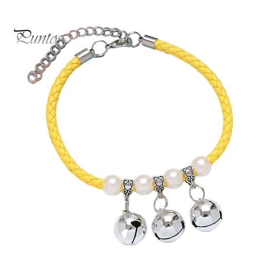 Pet Collar Exquisite Pet Neck Circle Adjustable Cats Dogs Necklace with Removable Bell Pendant Pet