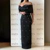 European & American Off-Shoulder Luxury Studded Bandage Evening Dress