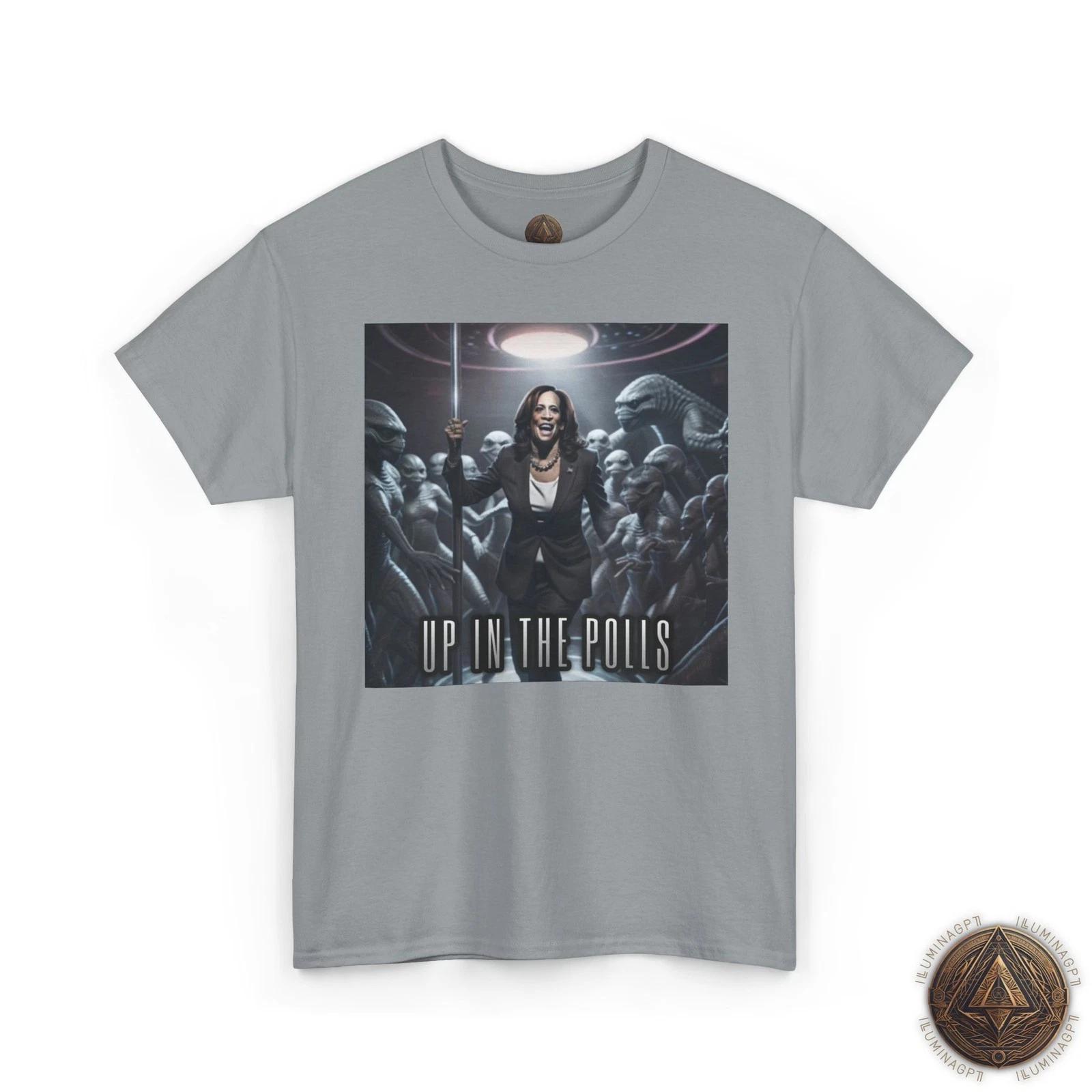 

Harris Up In The Polls T shirt, Kamala Harris Alien Pole Dance Conspiracy Tee XL