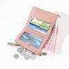 Women Short Wallet Ultra-Thin PU Leather Clutch Zipper Coin Purse Mini Money Bag Girls Small Cute Pink Card Holder