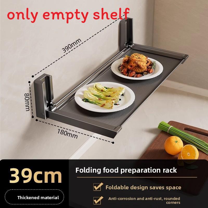 Modern Minimalist Aluminum Wall Mount Kitchen Storage Rack With Foldable Design For Home Use