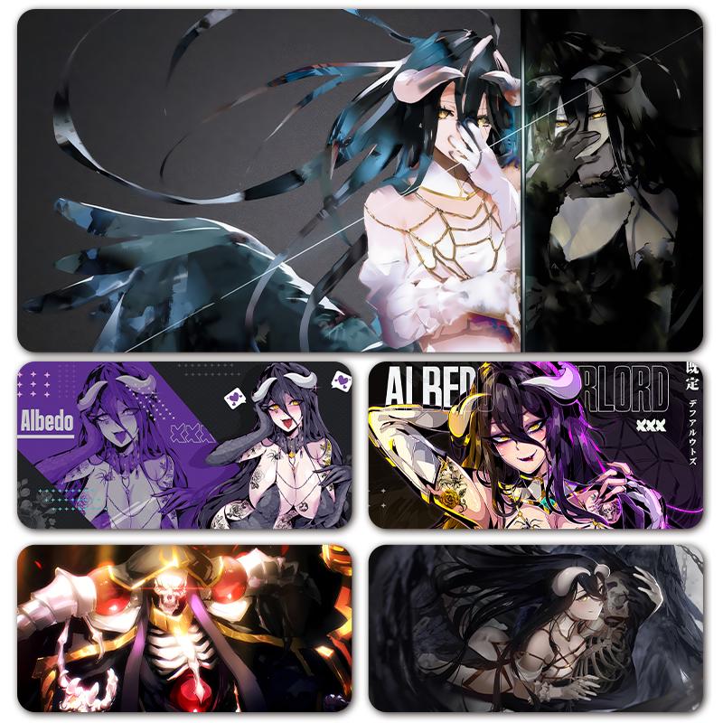 New Design Japanese Anime Overlord Skull Ainz Ooal Gown Albedo Sexy Girls Black Mouse Pad Mousepad XXL Keyboard Desk Mat