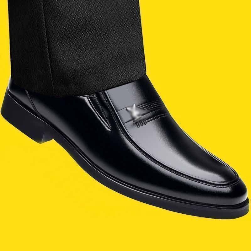 Men's shoes autumn dress men's leather shoes versatile men's shoes fashion casual leather shoes medium old dad shoes