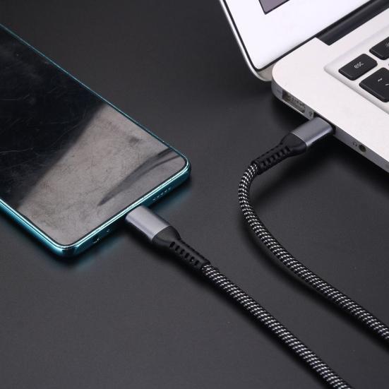 Data Cable 2-in-1 Fast Charging 5A PD 100W Type-C to Type-C Charging Cord for Laptop