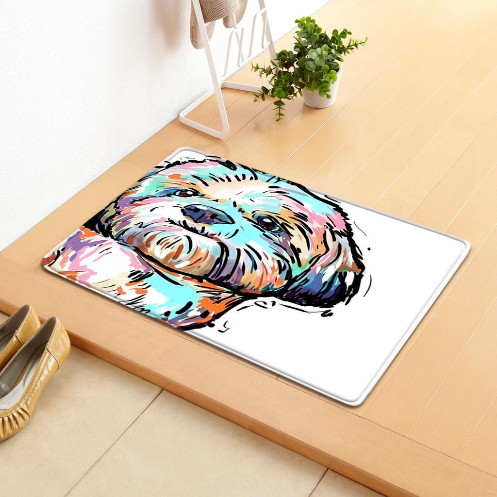 Dog Pattern Non-Slip Carpet Office Chair Floor Mat Door Mat Foot Mat