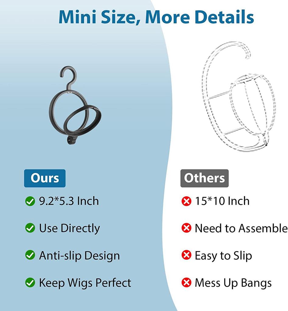 5/10Pcs Wig Hangers Stand For Multiple Wigs Circular Hair Stands For Styling Wigs Black Wig Drying Stand Plastic Hair Holder