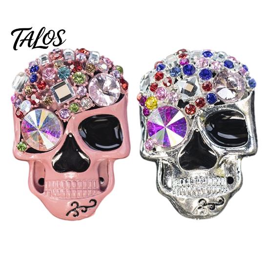 Decorative Car Vent Freshener Bling Skull Clips, Rhinestone Diffuser Clip, Shiny Essential Oil Air Conditioner Decoration, Funny Auto Interior