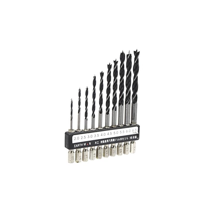 Takagi EARTH MAN High-Carbon Steel Drill Bits for Wood, Plywood, Plastic, Etc. (Set of 10)