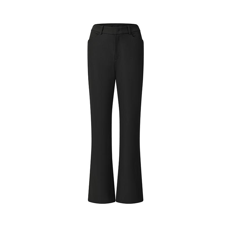 Fila Golf Series Casual Commuting Sports Simple Comfortable Versatile Elastic Flared Knitted Leisure Pants Women Bottoms Deep-Black A11W545809FBK