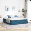 Maison Exclusive - Cadre de lit ottoman avec matelas bleu foncé 180x200 cm velours