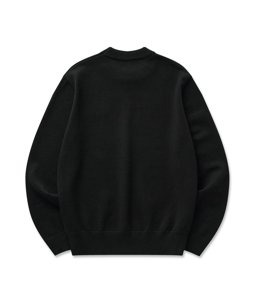 Pilpeu Hand-Embroidered Logo Knit Sweater 20(Black)
