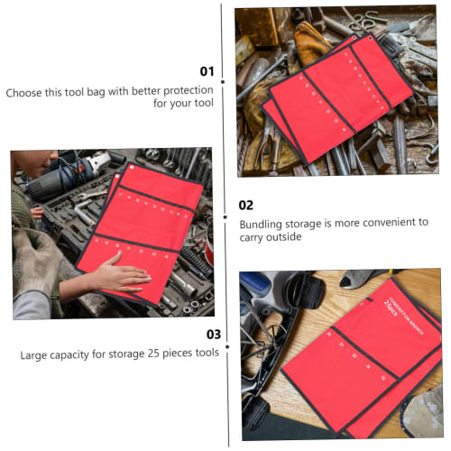 LIFKOME Repair Tool Storage Bundle Bag, Canvas Spanner Holder, Wrench Organizer Pouch, Oxford Cloth