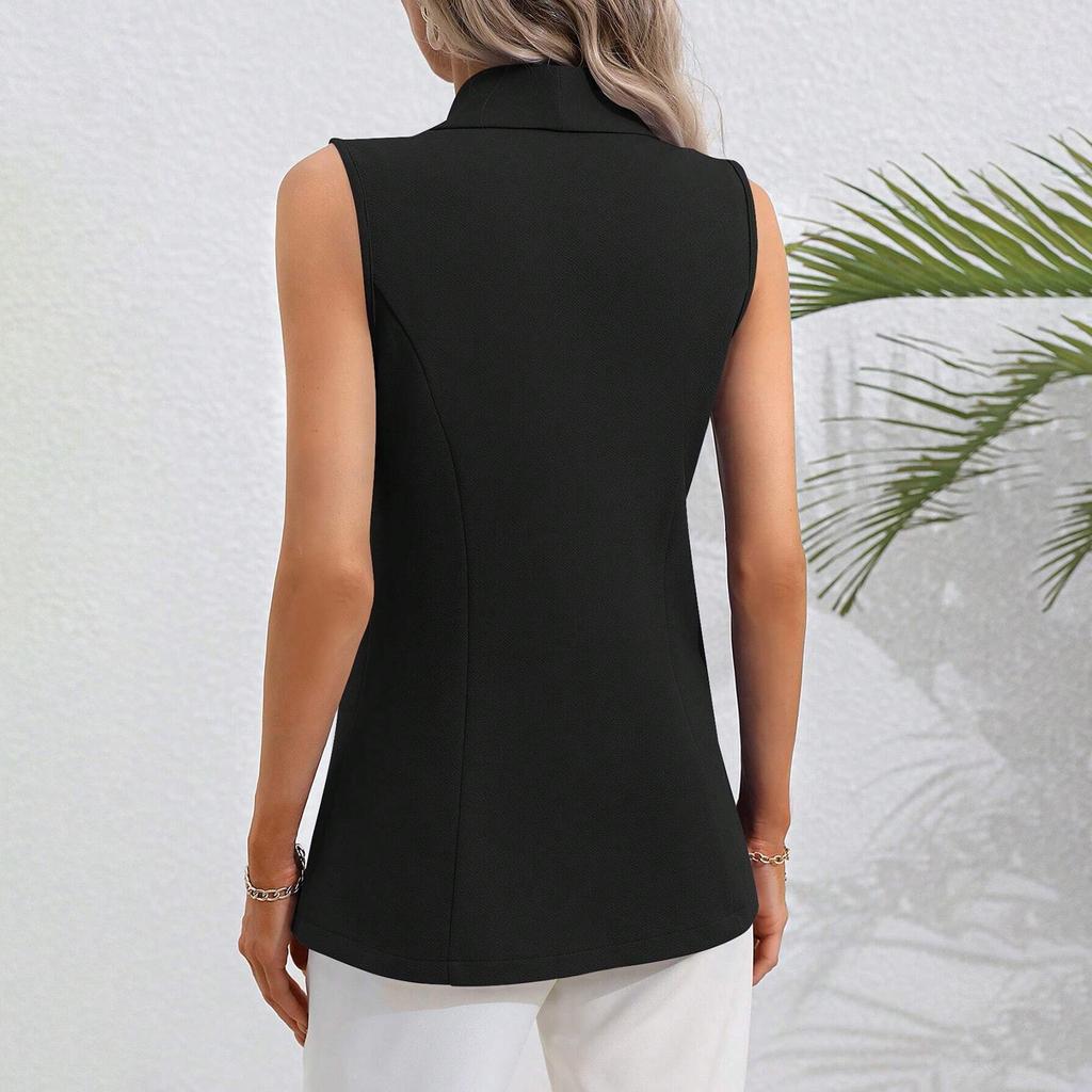 Damenmode, einfarbig, Strickjacke, Einknopfjacke, ärmellos, Rundhalsmantel