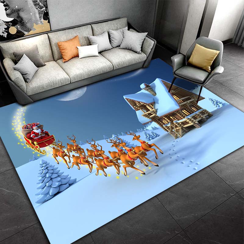 Alfombra con adornos navideños para sala de estar, decoración del hogar, sofá, mesa, alfombra para superficie grande, felpudo de entrada para dormitorio, alfombra antideslizante para Baño