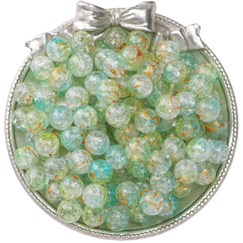 8mm/10mm Cracked Patterned Beads Irregular Color Acrylic Beads For DIY Jewelry Making