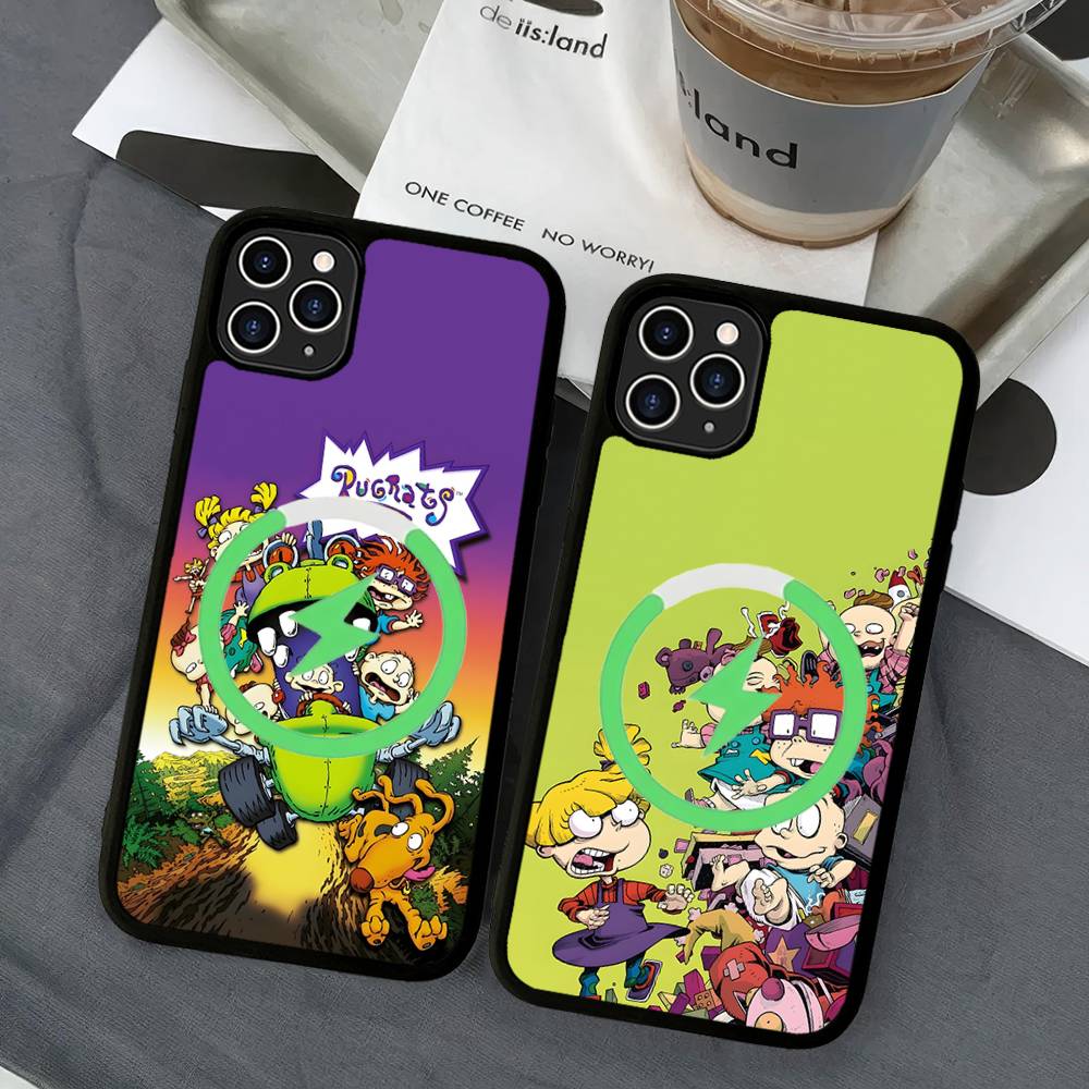 Cartoon Funny R-Rugrats For Magsafe Magnetic Phone Case Wireless PC+TPU For IPhone 11 12 13 14 15 16 17 Pro Max Plus