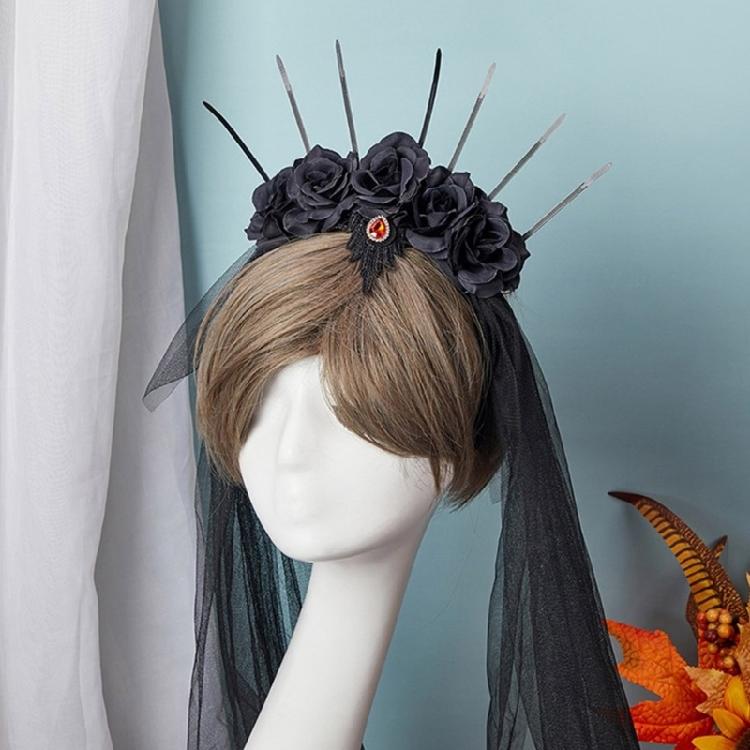 Stylish Headbands Beautiful Halloween Headdress Ornament Stylish Rose Headpiece for Party Dress Up