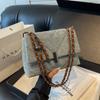 Bag Women's Bag 2025 New Fashion Textured Shoulder Crossbody Bag Rhombus Chain Simple Versatile Small Square Bag