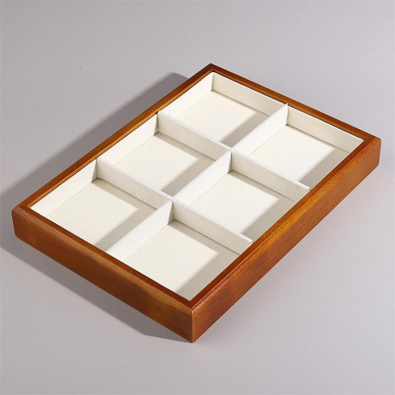 Vintage Jewelry Display Tray Multipurpose Earrings Ring Necklace Bracelet Plate Wooden Storage Trays Counter Jewellery Organizer