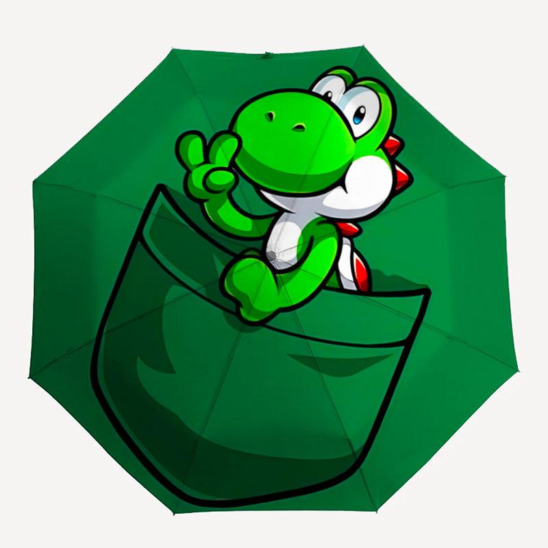 

1pc Mario Pocket Yoshi Automatic Open/close Folding Portable Cute Cute Umbrella with 8-Ribs Structure for Women/Men, All-Season Use a0901063