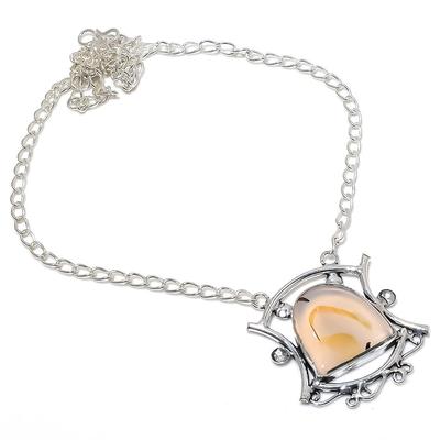 Natural Montana Agate Gemstone Handmade 925 Sterling Silver Necklace 18" T3w71