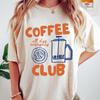 Retro Coffee Club Tshirt Croissant Graphic Tee Y2k Top Aesthetic Unisex T Shirt