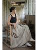 Women's Elastic Waist Tie-Dye Ramie Skirt - Autumn/Winter Collection