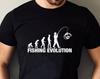 Evolution Of Fishing T-Shirt, Fishing Shirt, Fisherman Gift Unisex Adults  T-Shirt Birthday Gift Family Presents Christmas Xmas Tee Tops
