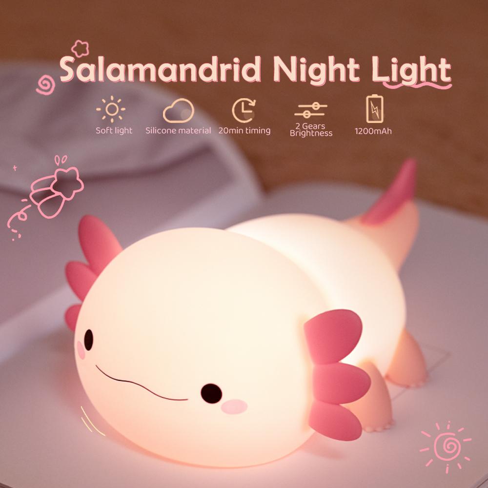 1PC Children's Night Light 2 On Silicone Baby Crib Sleeping Light Portable USB Rechargeable Bedside Lamp