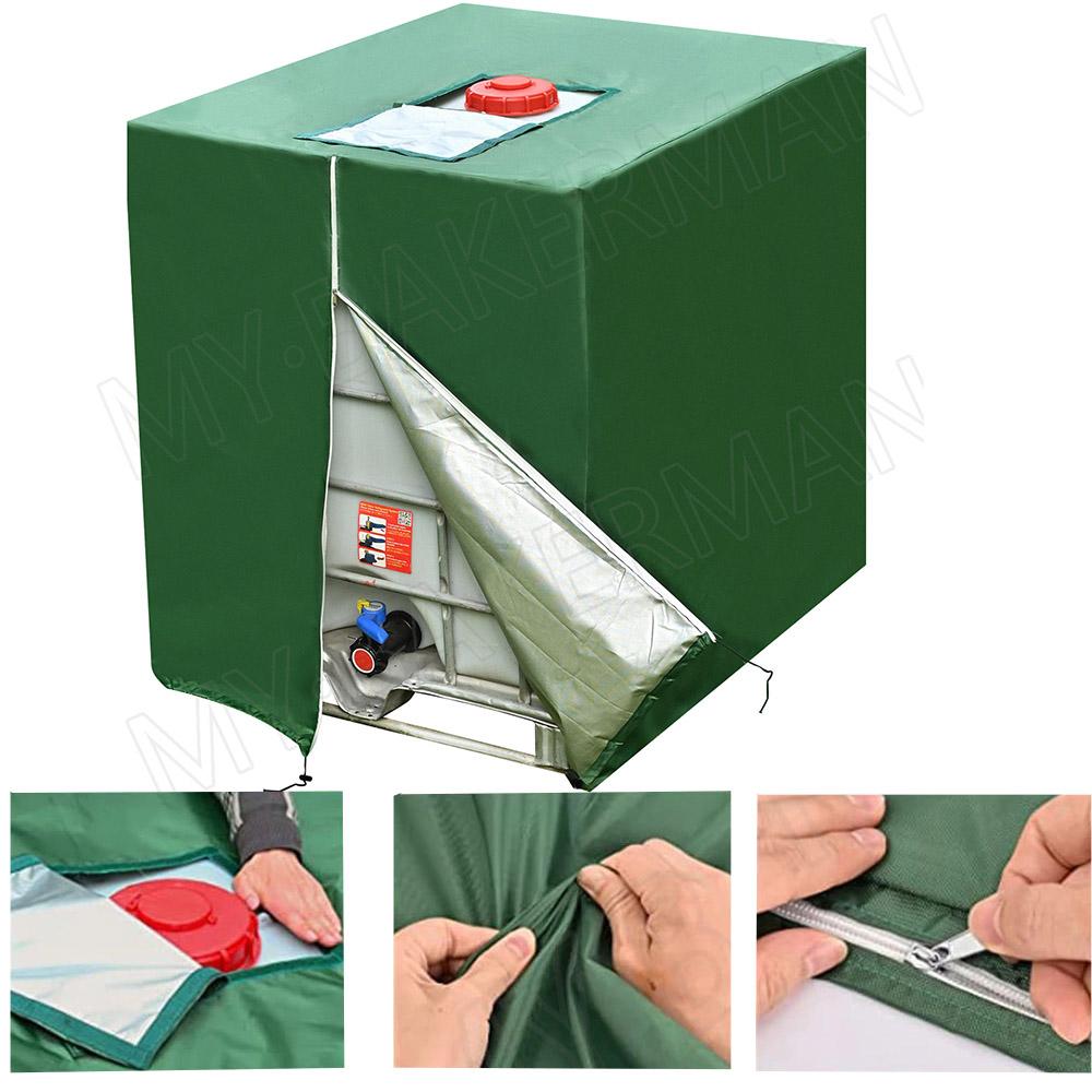 IBC Handbag Cover ZIP Outdoor 1000 Liter Water Tank Cover Sun Protection UV Resistant Garden Shade