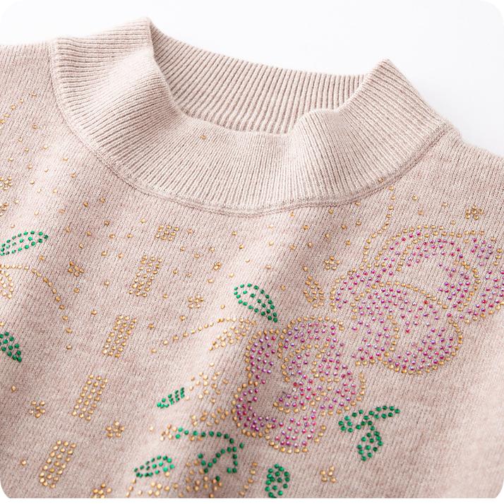 Autumn and Winter Plus Fleece, Middle-aged and Elderly Women's One-piece Fleece Warm Bottoming Shirt, Autumn Tops