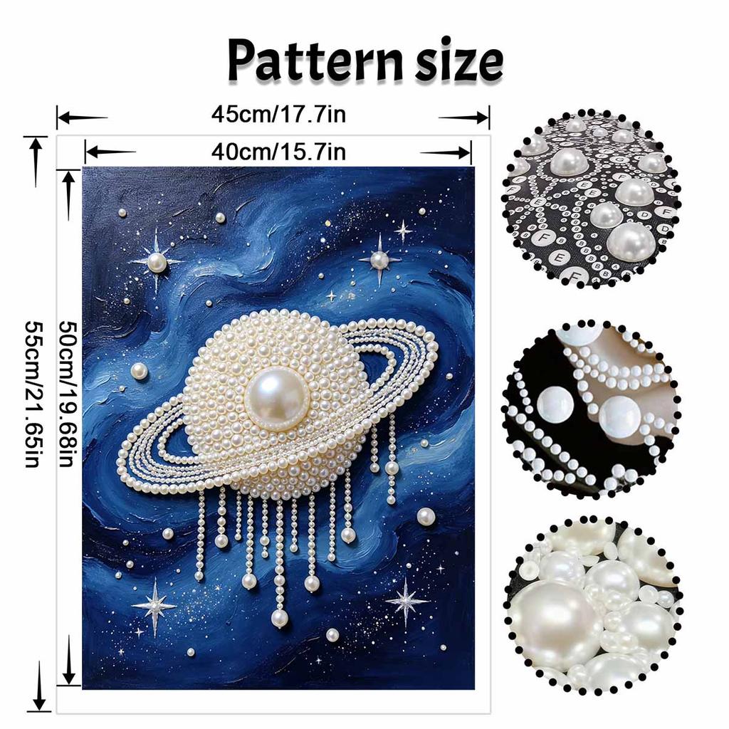 DIY Rámovaná sada na malování korálky Vzor Saturn Hvězdná noc 3D Třpytivé korálkové plátno Kreativní domácí dekorace na stěnu Umělecké řemeslo Dárková sada