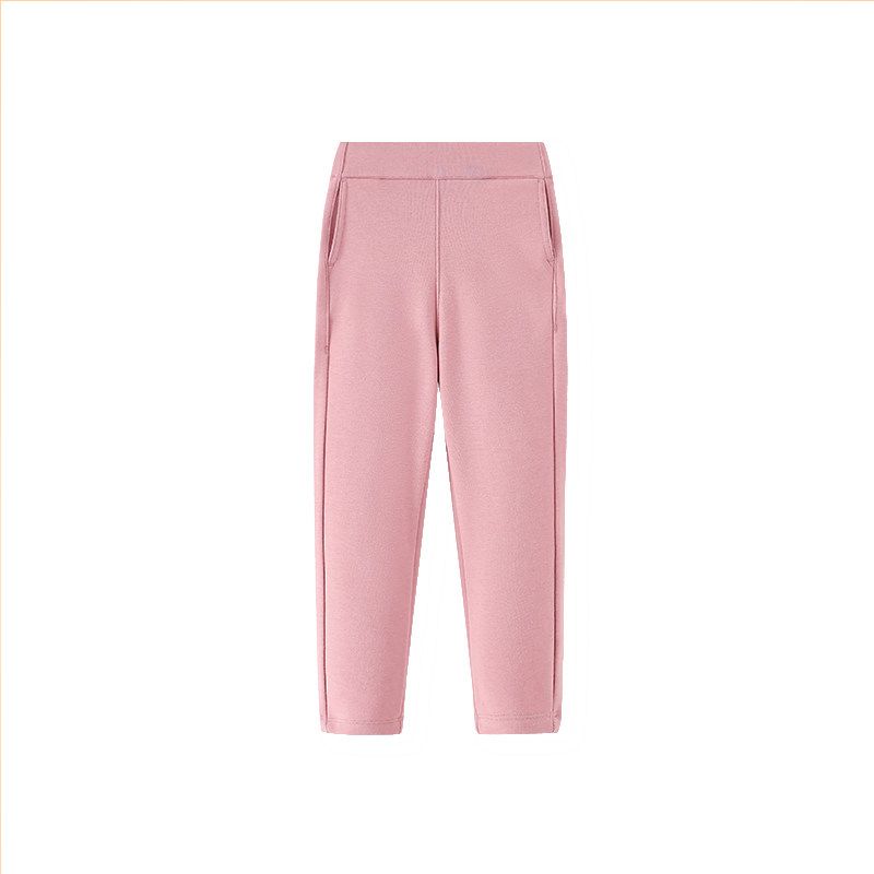 Export Japan Children s Fleece-Lined Thickened Warm-keeping Pants School Uniform Artifact Boys and Girls Leggings Polar Fleece Warm-keeping Pants Light pink 110