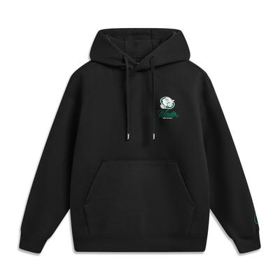 Li Ning Wade Series Buchstaben-Print Kapuzen-Sweatshirt Weich Atmungsaktiv Vielseitig Locker Herren-Sweatshirt AWDVF47-1