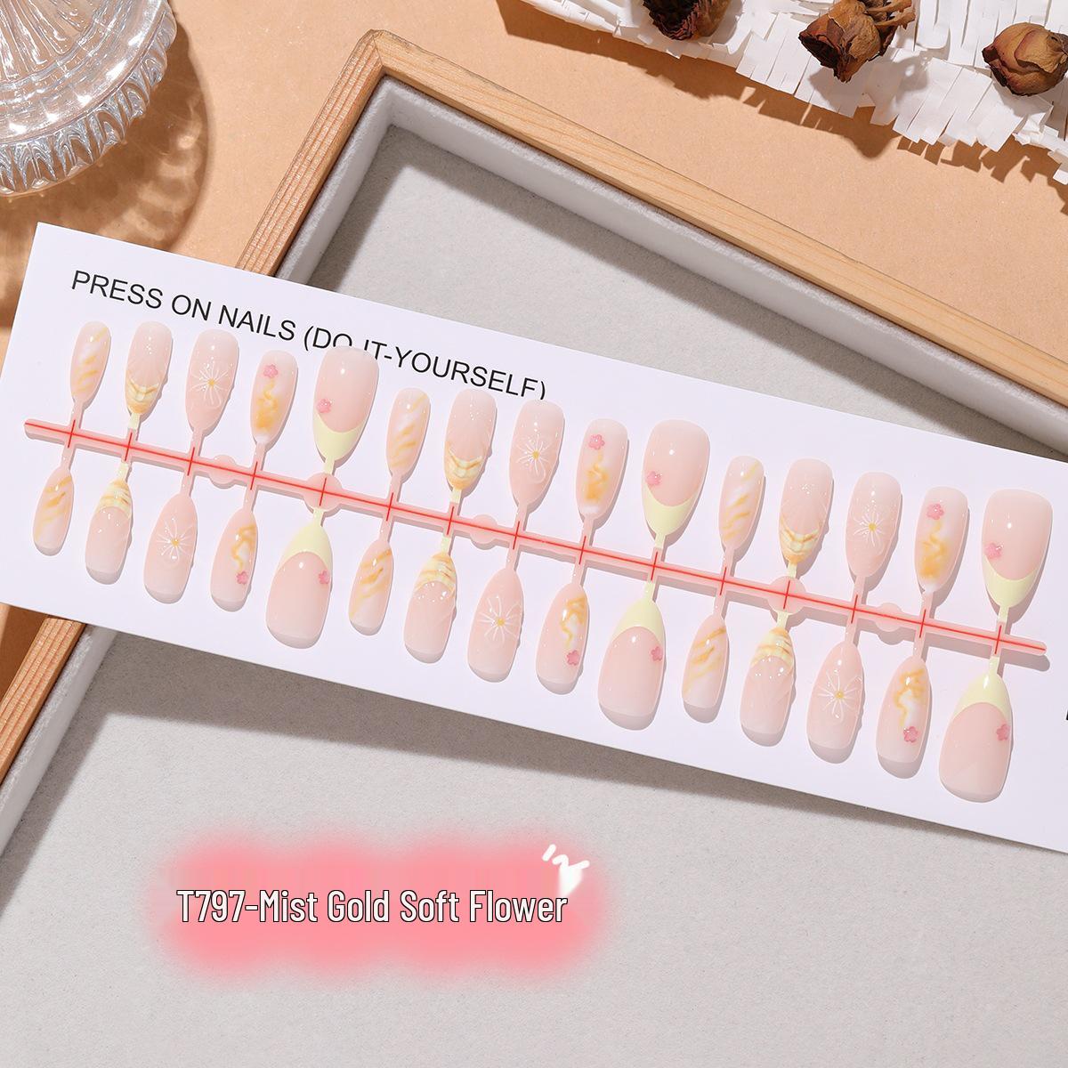 European & American Style Nude Pink Gradient Floral 3D Nail Art Stickers
