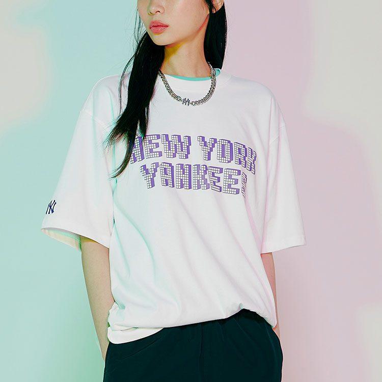MLB T Shirts Unisex White Crew Neck Moderate Straight Fit 31TSN4131-50W