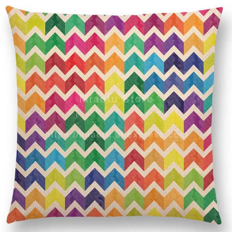 Kolorowe Kwiaty Liście Kropki Poszewka na Poduszkę na Sofę Gwiazdy Fale Wzór Geometryczny Pastelowe Trójkąty Diament Tęcza Poszewka na Poduszkę