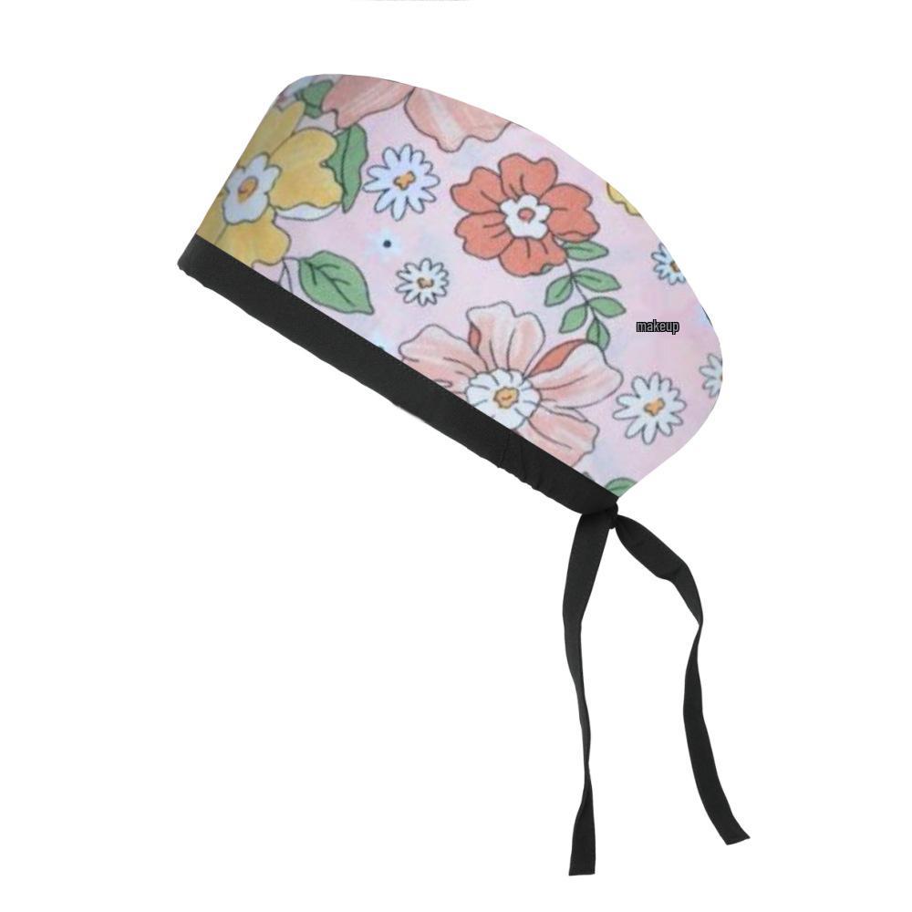 Adjustable Cotton Surgical Cap with Cartoon Print for Women and Men