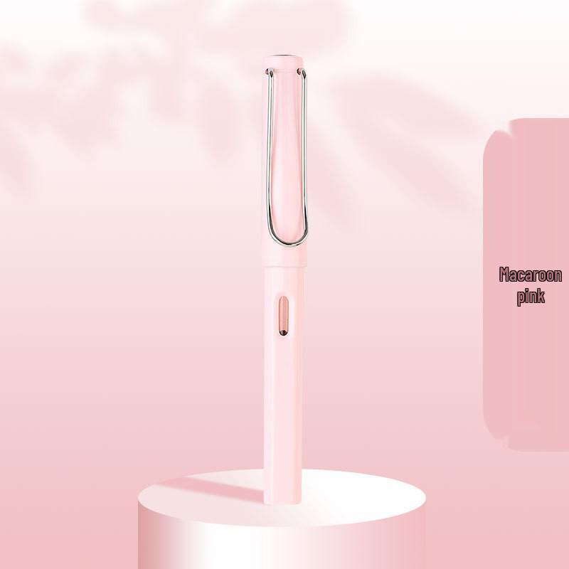 Refillable Ergonomic Fountain Pen for Students - Transparent Colored Plastic Design